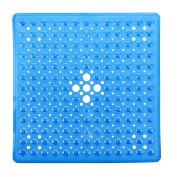 

Non Slip Square Eco Friendly Flexible Anti Mould Protect Firm Solid Odorless Bathroom Shower Mat Suction Cups Practical