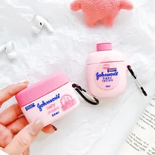 Милый 3D Марка Johnson Детские кремовые футболки лосьон для тела лосьон силикона Bluetooth Беспроводной наушники чехол для Apple AirPods pro 1/2/3