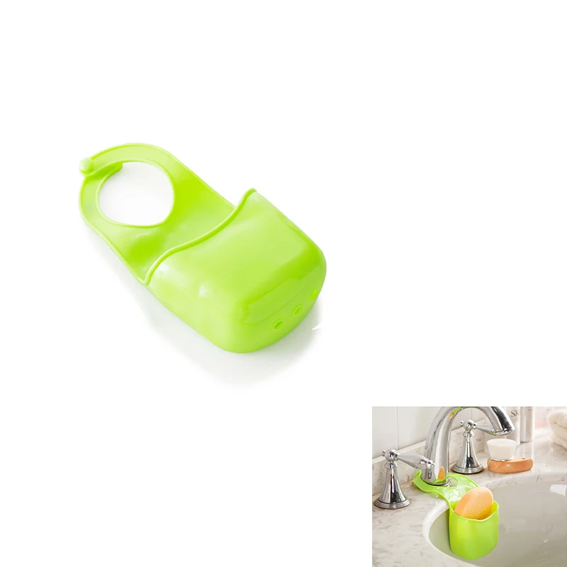 cartoon pattern hanging pocket snap sink faucet rack kitchen sponges draining racks multi-purpose container Kitchen Accessory