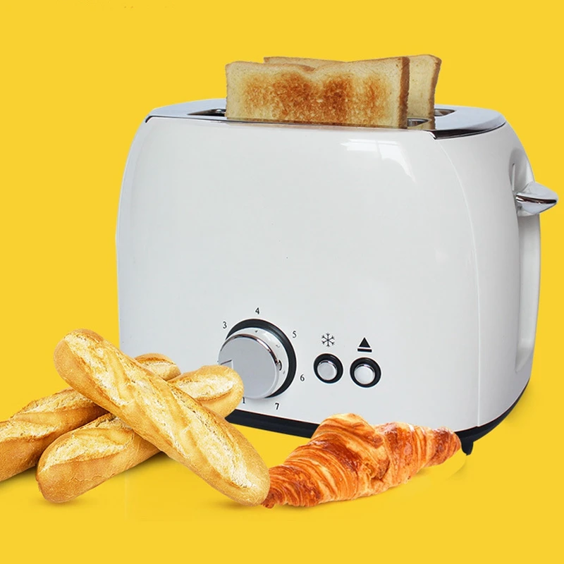 

2 Slices Stainless Steel Toaster Automatic Fast Heating Bread Toaster Household Breakfast Maker Christmas Gift Eu Plug