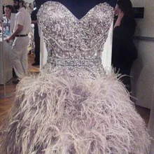 Роскошные хрустальные перья Короткие коктейльные платья Abiye с открытыми плечами на шнуровке модное платье для выпускного вечера Выпускные платья Robe De Homecoming