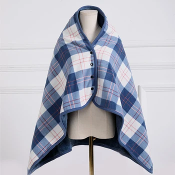 

super soft scottish tartan pattern shawl blanket cape thick coral fleece lattice blanket autumn winter student blanket