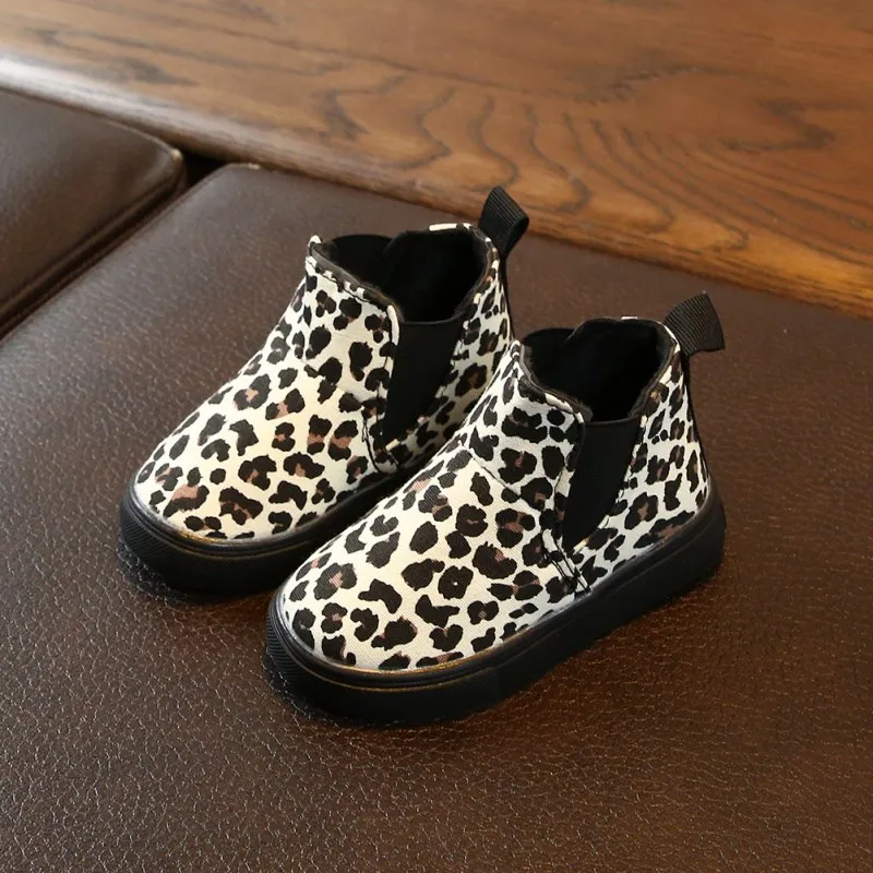 

Autumn Winter Children Casual Leopard Print Boots Toddler Kids Baby Boys Girls Casual Shoes Anti-slip Walking Shoe
