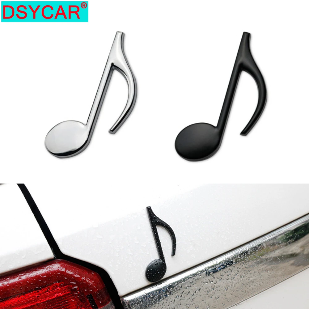 DSYCAR 1 шт. автомобильный металлический значок эмблема 3D Музыкальная нотка