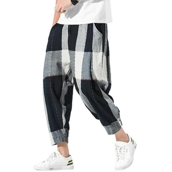 

2020 Hot Newest Arrival Summer Men Casual Harem Pants Linen Bloomers Aladdin Loose Pants Outfits for Yoga Meditation Daily Wear