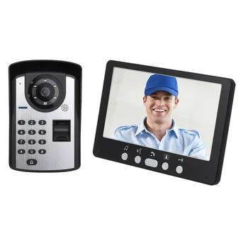 

Video Door Phone Doorbell Intercom System Fingerprint Password Remote Control HD Camera 7 Inch Monitor IR Night Vision