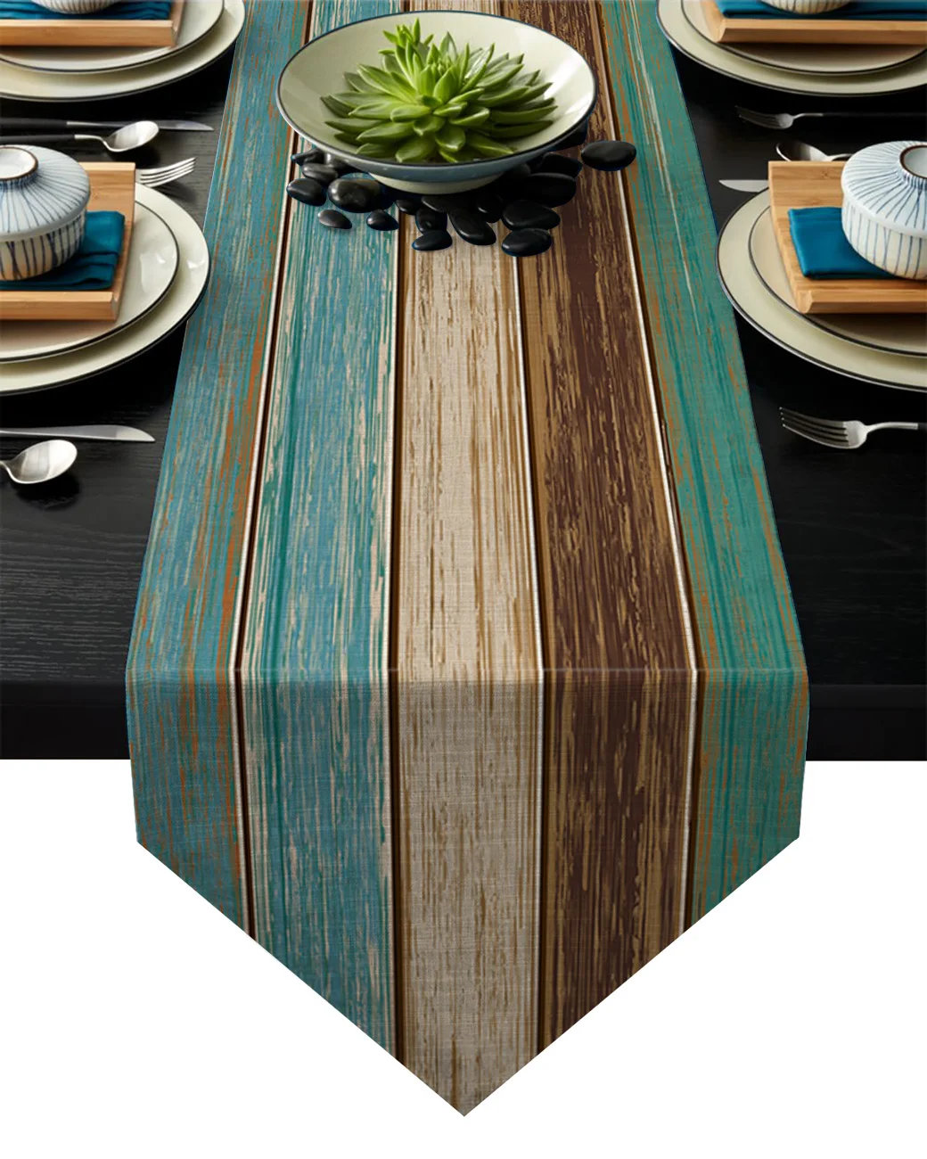 

Retro Wood Grain Texture Rable Runners Tablerunner Tablecloths Holidays Vintage Wedding Party Table Runner Small Stain Resistant