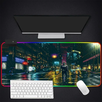 

RGB Mouse Pad Large Gaming Luminous Waterproof Non-slip Rubber Desk Mat Punk Anime Mousepad Computer Laptop Keyboard Desk Pad