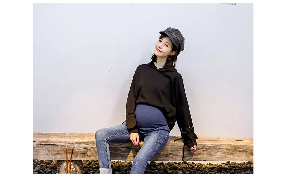 Новые Модные осенние джинсы для беременных, Одежда для беременных, штаны с регулируемой талией для беременных женщин