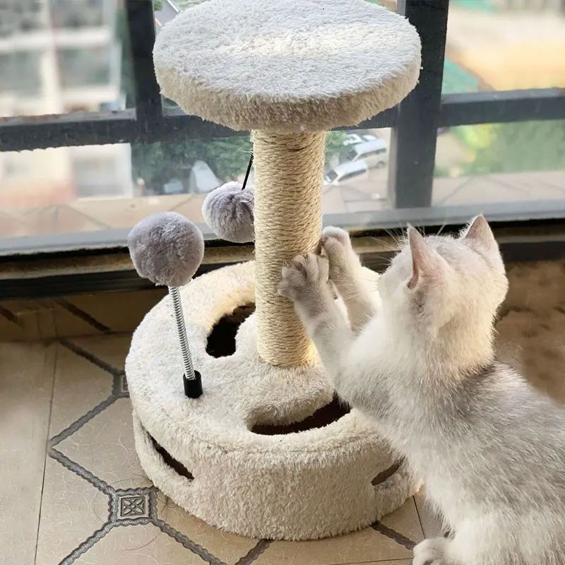 Cat climbing rack small cat nest grab board tree one column toy pet products. | Дом и сад