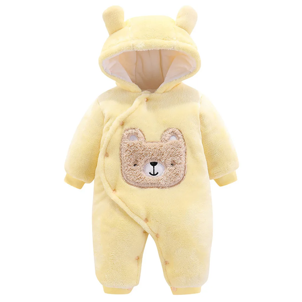 newborn boy toddler costume Infant Baby Boys Girls clothes Long Sleeve Cute Cartoon Rabbit Fleece Hooded Romper Outfits Clothing - Цвет: YE