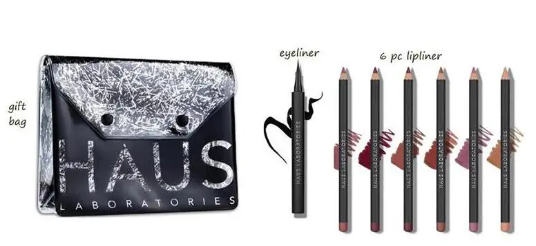 HAUS beauty блеск для губ Рождественский набор из шести многомерных оттенков по всему спектру блеска перламутровый от Lady gaga - Цвет: lipliner set