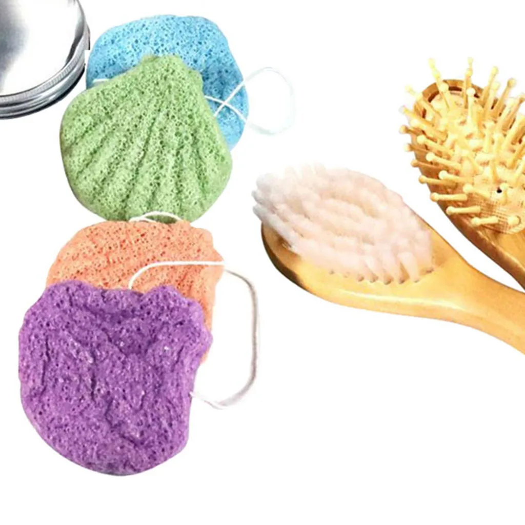 Konjac Bath Scrub Sponge Brush Biodegradable Set For Baby Shower Bathroom Brush Reusable Cleanin