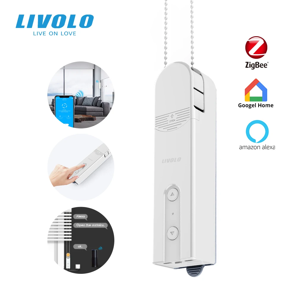 Cut Rate Chain-Roller Curtain-Blind Shutter Solar-Panel Motorized Livolo Zigbee Wireless-Control qxQKMpKmlnz