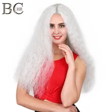 BCHR кудрявый 13*4 парик с кружевом спереди термостойкие волосы белые женские Повседневный макияж Синтетический парик для костюмированной вечеринки