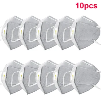 

10pcs Dustproof Dust Mask Pm2.5 Windproof Foggy Haze Pollution Respirator Safe Breathable Face Mouth Kids Adult Ear Loop Filter