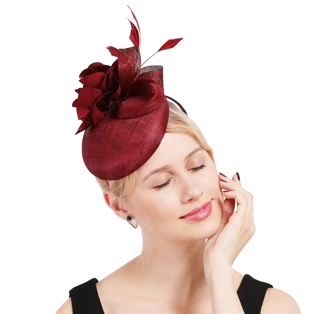 4 слоя sinamay вуалетки millinery Цветочные головные уборы церковные заколки для волос очаровательный стиль лук аксессуары для головы(заколки) высокого качества