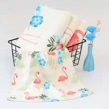 Банное полотенце из бамбука Полотенца ощущение прохлады Юн dong jin Фламинго Подарочная коробка с напечатанной хорошо впитывают воду, мягкие детская одежда от a Generation of Fat