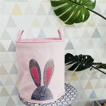 

Cute Folding Clothes Laundry Baskets Canvas Clothing Storage Bag Baskets Bag Kid Toy Organizer Bins Large Capacity Laundry Bags