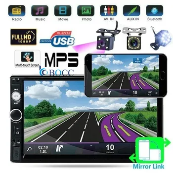 

Car Radio 2 Din Mp5 Player Bluetooth Mirrorlink for Iphone/Andriod Touch Screen AutoRadio Reverse Image Support Rear View Camera