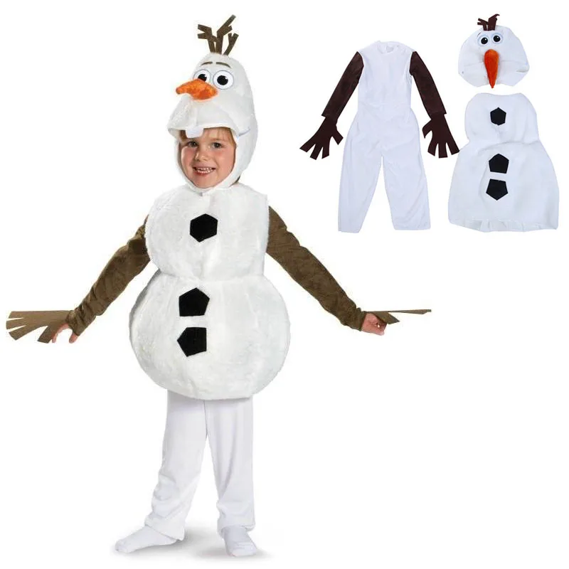 Детский карнавальный костюм Олафа на Хэллоуин для малышей; Детские вечерние костюмы с героями мультфильма «Снеговик»