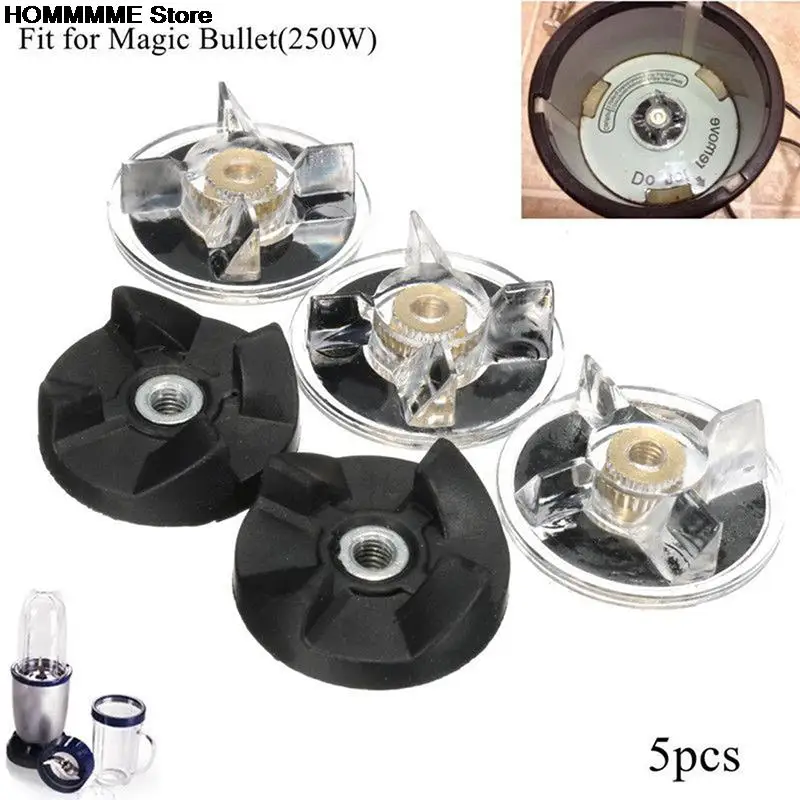 new 5pcs/set 3 Plastic Gear Base 2 Rubber Gear For Magic Blender Spare