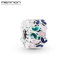 Новые Подвески с бабочкой на зажиме, 925 пробы, Серебряный цветок, эмалированные подвески, подходят для браслетов, сделай сам, серебро 925, изготовление ювелирных изделий