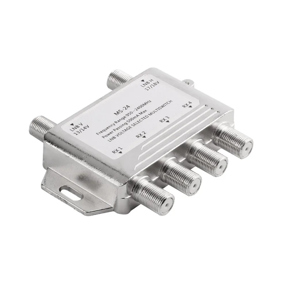 Мини Портативный 2x4 JS-MS24 спутниковый сигнал многовыключатель LNB напряжение выбранный 950-2400 МГц многовыключатель приемник LNB многовыключатель