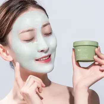 

100g Green Tea Cooling Cleansing Mud Mask Deep Cleansing Skin Care Pores Shrink Mask And Remove Products Blackheads D2V7