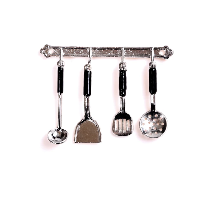 1set 1/12 Scale Dollhouse Miniature Metal Frypan Frying Pans Cooking Pot Cookware Kitchen Accessories 5
