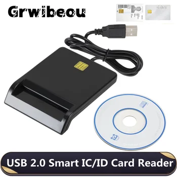 Grwibeou USB 2.0 smart Card Reader memory for ID Bank EMV electronic DNIE dni citizen sim cloner connector adapter PC computer