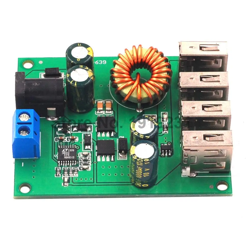 DC-DC понижающий модуль широкий Напряжение 5 V/5A высокое Мощность автомобиля Питание 4USB Выход