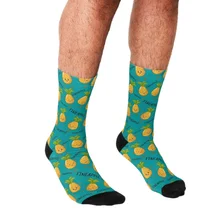 

Funny Men's socks Fineapple Pineapple Fruit Pattern Printed hip hop Men Happy Socks cute boys street style Crazy Socks for men