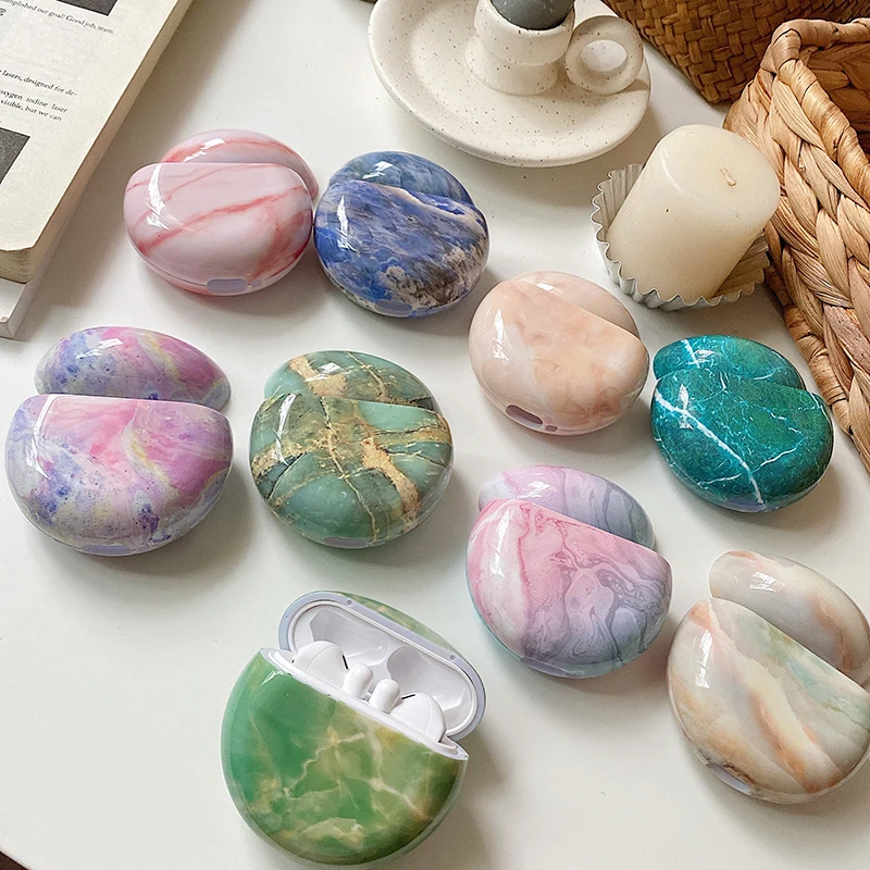 Модный чехол для наушников Marbling Huawei Freebuds 3 коробка зарядки мягкий гладкий