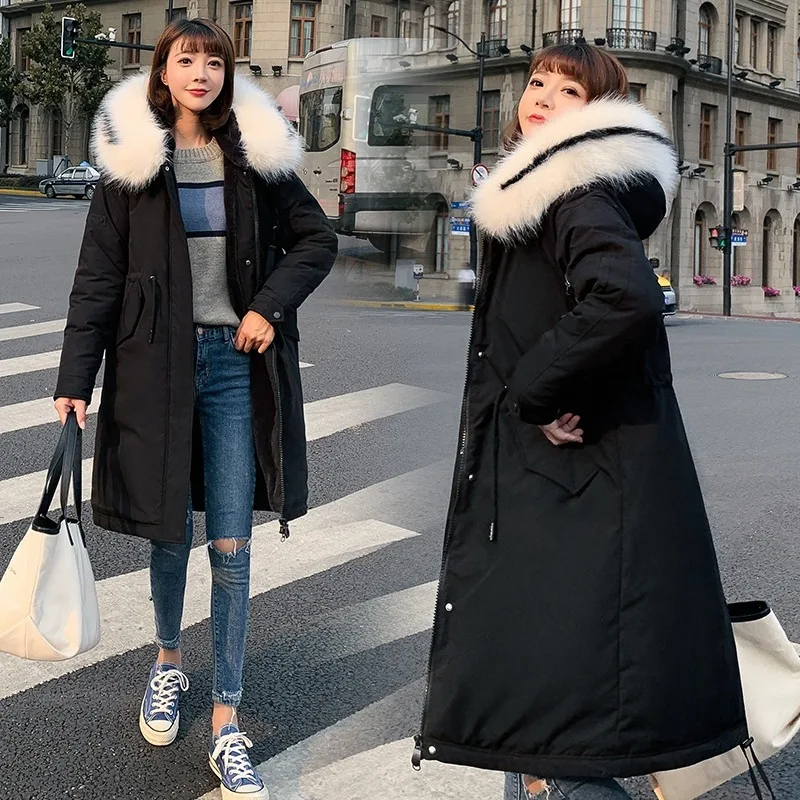 

Plus Velvet Cotton-padded Clothes Women's 2019 Winter New Style Korean-style Loose-Fit Slimming Thick Coat Mid-length over-the-K