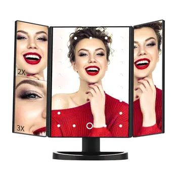 

Makeup Light Mirror Touch Screen Makeup Mirror 21 LED Lights 1X/2X/3X Magnification Mirror With Light