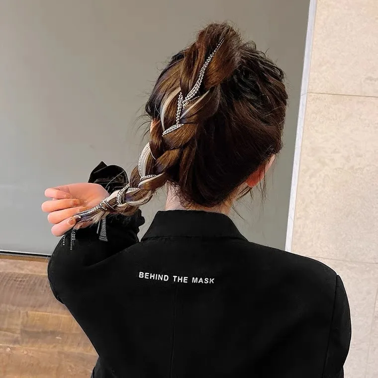 стразы на волосы Full Rhinestone Hair Clips For Women Girls jewelry Long Hair Clip Tassel заколка для волос accessoire cheveux