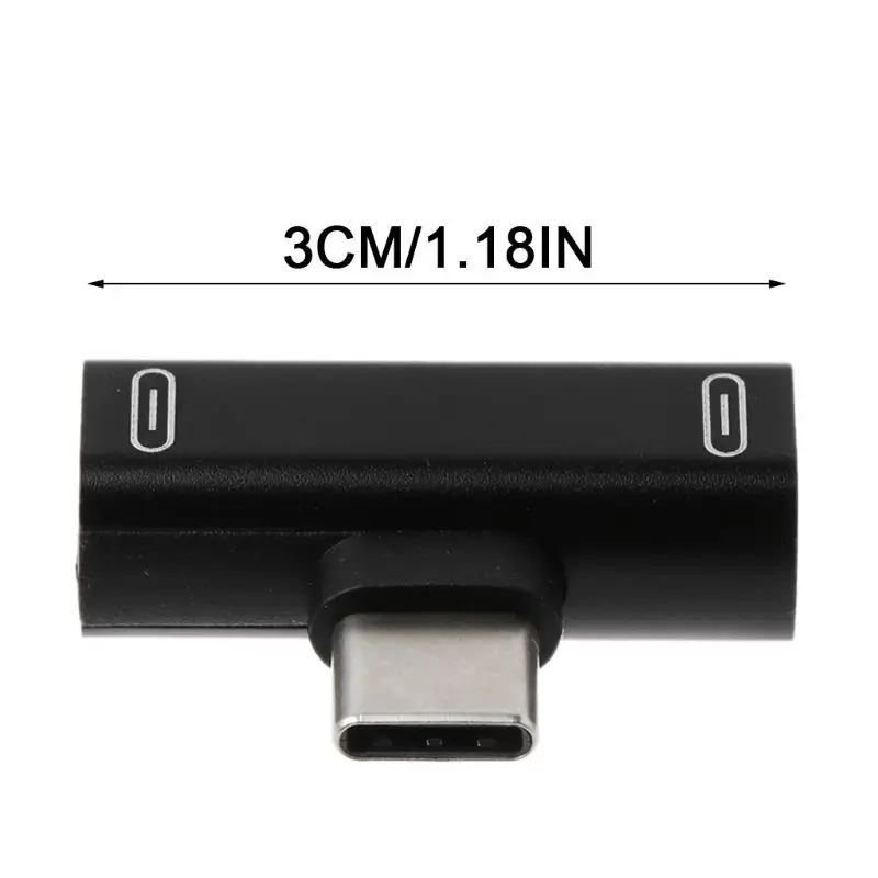 Двойной тип C USB-C наушники аудио зарядка зарядное устройство адаптер сплиттер конвертер