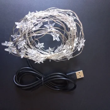 

USB 6m 60 Pcs Clear Star Shape Christmas Lights Usb Led String Light