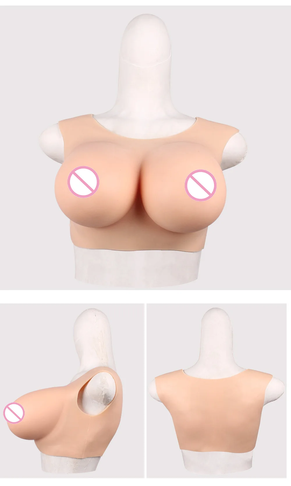 Eyung Low collar Silicone Breast Forms Realistic Fake Boobs Tits Meme Enhancer For Crossdresser Drag Queen Shemale Transgender (5)