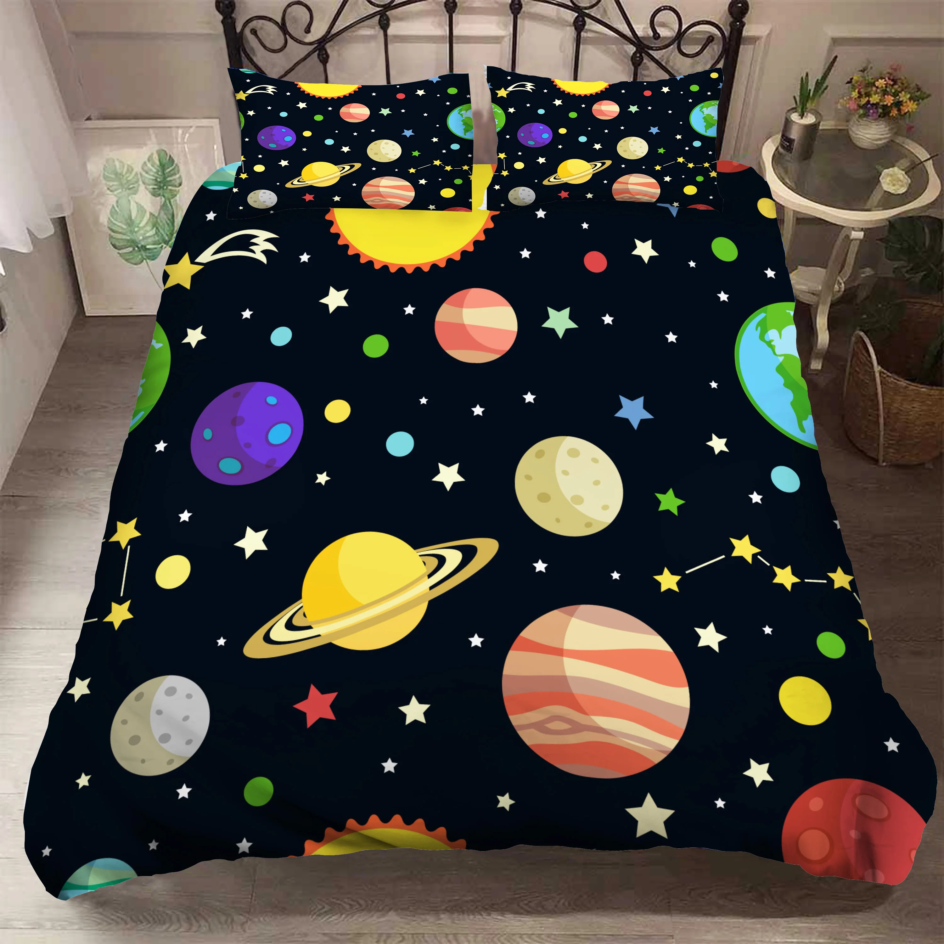 3D Bedding Set Space Astronaut Duvet Cover with Pillow Cover Bedding Set for Kids Bedroom Decor  Boys Bedding Set  Linen Sheets 2