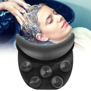 

1Pcs Hair Wash Neck Rest Pillow Black Silicone Hairdressing Salon Washing Sink Cushion Shampoo Bowl Gel Neck Rest Tools