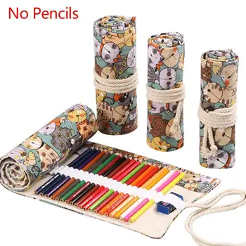 

12/24/36/48/72 Roll School Pencil Case Kawaii Canvas Pen Bag Penal for Girls Boys Cute Large Pencilcase Penalties Box Stationery