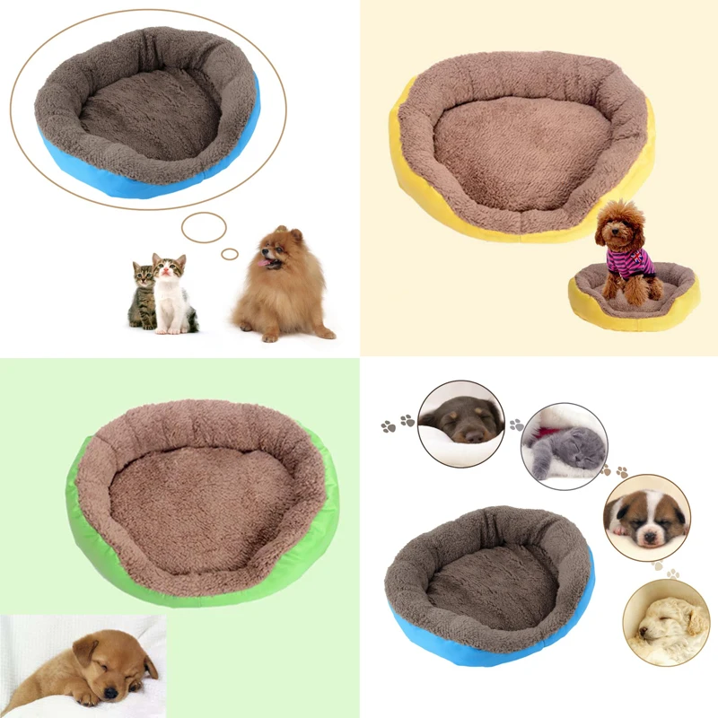 Мягкая круглая форма кровать для питомца собака кошка теплая Корзина Подушка флисовая подкладка моющийся матрас милый коврик для щенка кровать для питомца