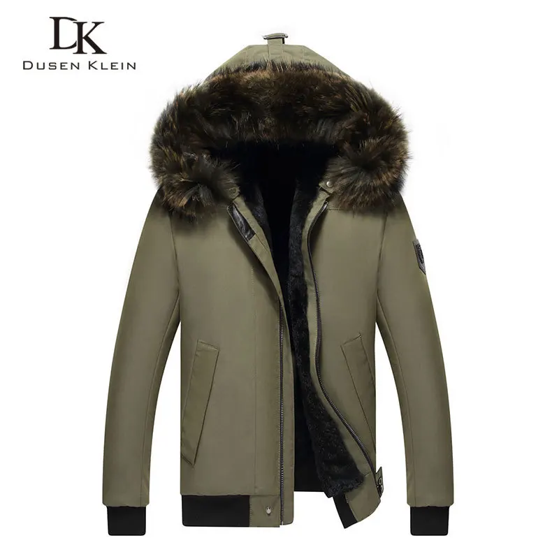 

Men Short Hooded Fur Coat Rex Rabbit Liner Winter Jackets Warm Thick Outerwear 2020 New Black/Green 8XL Big Size