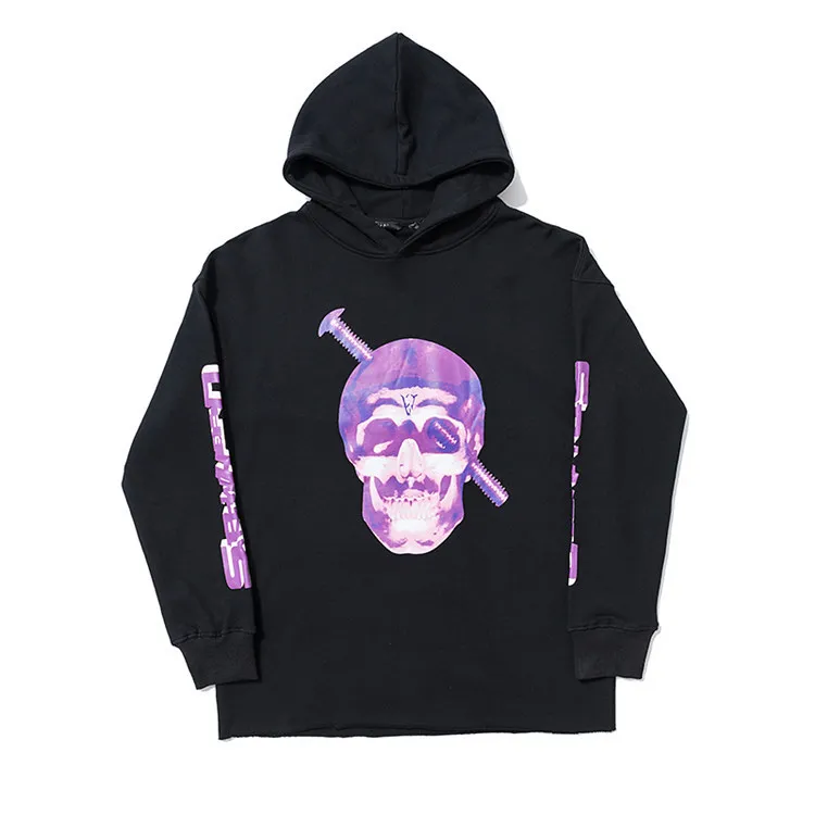 Goedkoop Europa En Amerika Herfst En Winter Nieuwe Producten Vlone Skelet Schroef Gedrukt Loose Fit Hooded Trui Hoody Jas