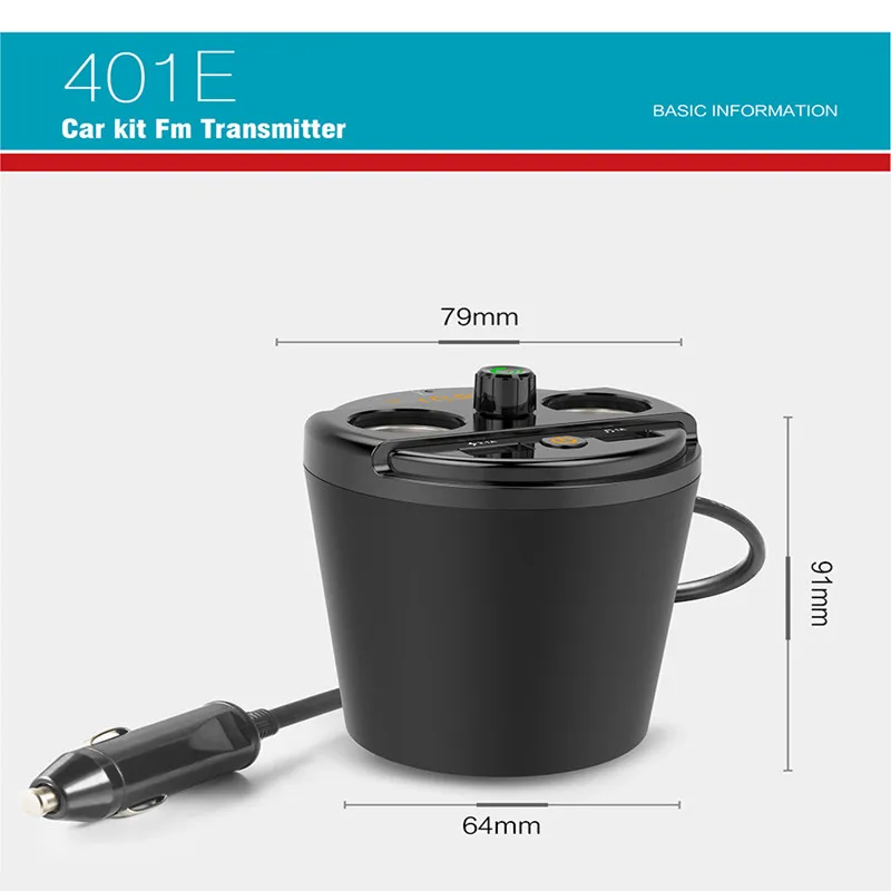 401e держатель чашки автомобильный fm-передатчик Bluetooth Автомобильный MP3-плеер радио трансмиссор аудио fm-модулятор зарядное устройство usb-комплекты