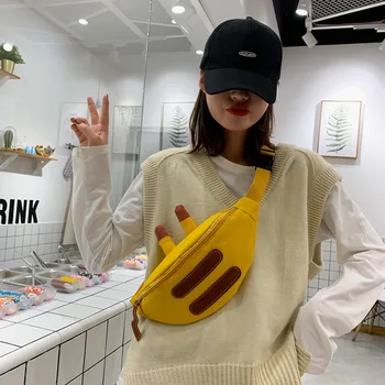 

Korean ins vintage sense cute girl chest bag Harajuku student cartoon soft sister waist bag female wholesale