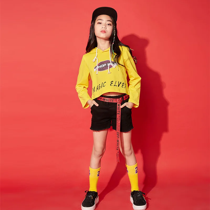 

New Style Children Jazz Costumes Girls Hip Hop Set Hip Hop Loose-Fit GIRL'S Fashion Catwalks Performance Clothes Fashion