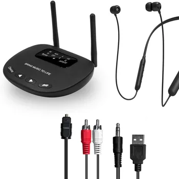 

Bluetooth Headphones Transmitter Set Wireless Neckband Earbuds Earphones Long Range Digital Optical Transmitter for TV Watching